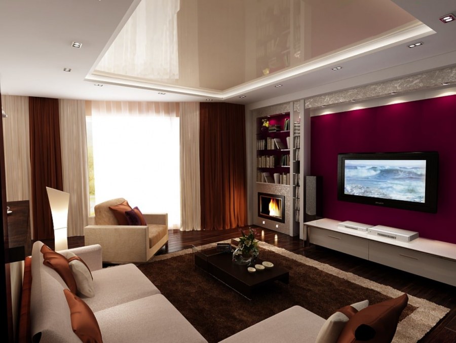 Прямоугольная гостиная 20 кв м