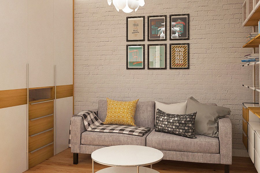 Гостиная 12 кв м в скандинавском стиле