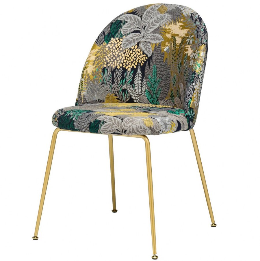 Стул Brooke Tropical с золотыми ножками артикул a-8103-Full-Yellow