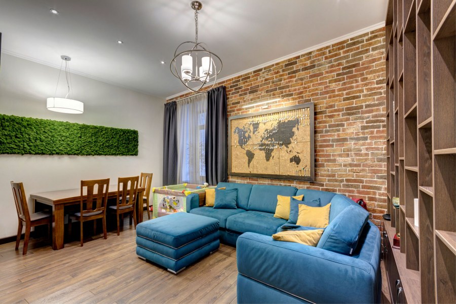 Трехкомнатная квартира в стиле лофт