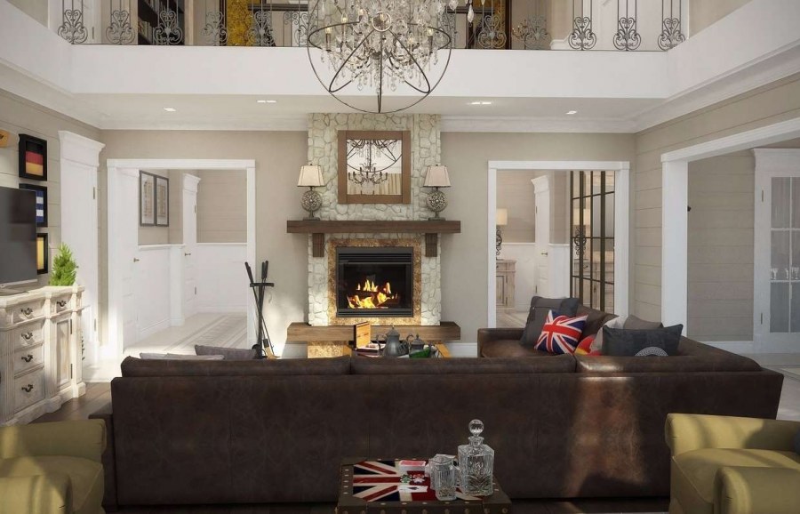 Камин в американском стиле