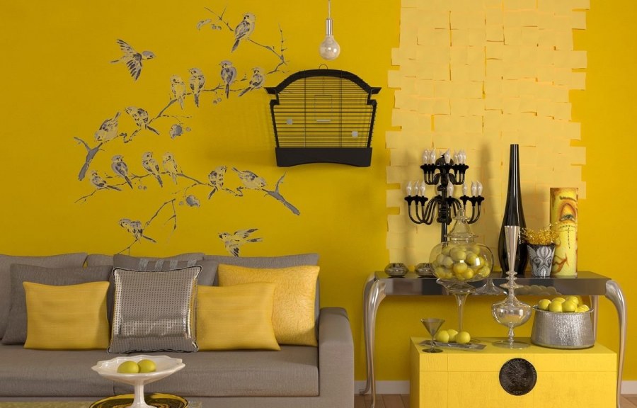 Желтый интерьер