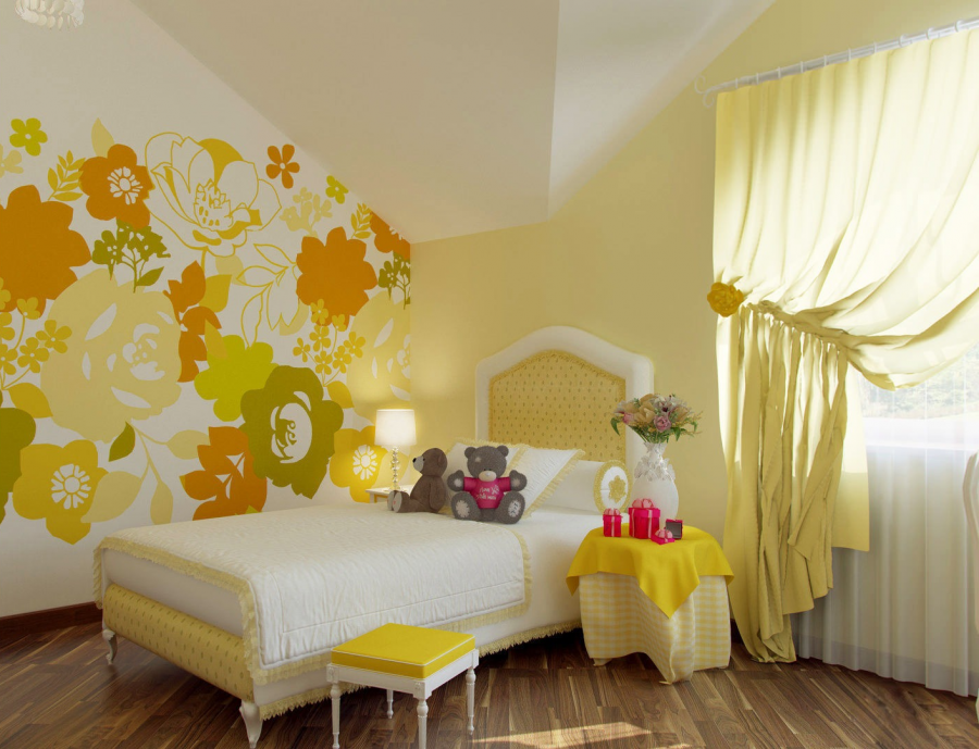 Желтый цвет в интерьере