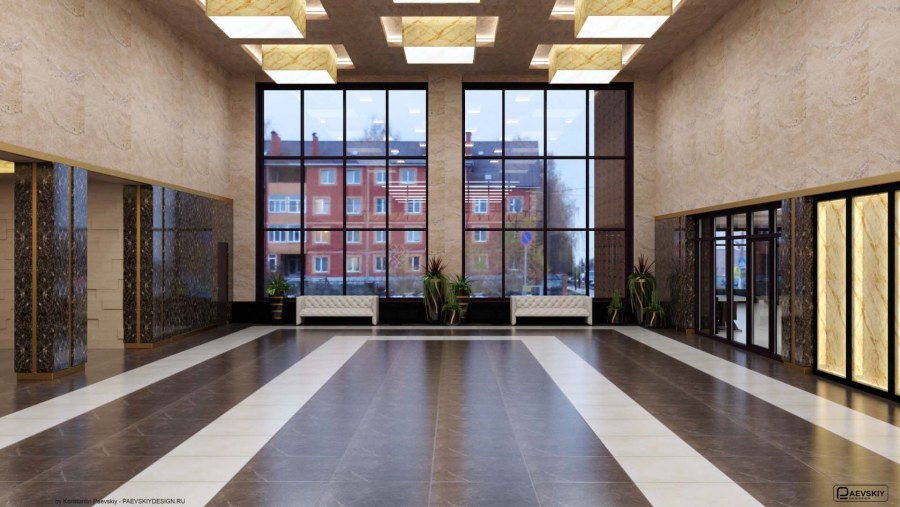 Интерьер вестибюля дома культуры