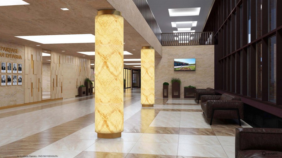 Интерьер вестибюля дома культуры
