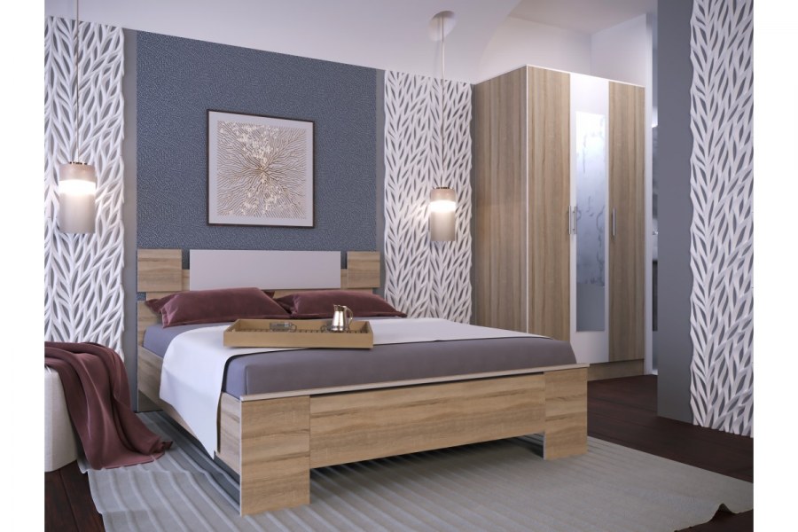 Спальня Оливия дуб сонома/белый