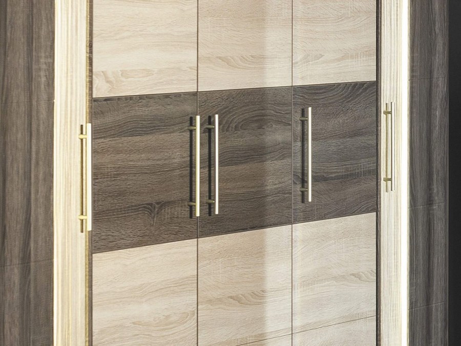 Шкаф-витрина Бруна 629.040 Сономе эйч темная/Сономе эйч светлая