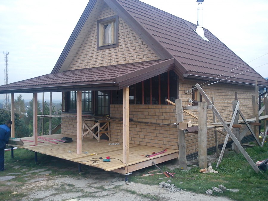 Пристройка веранды к дому