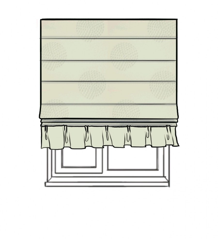 Римская штора с рюшью