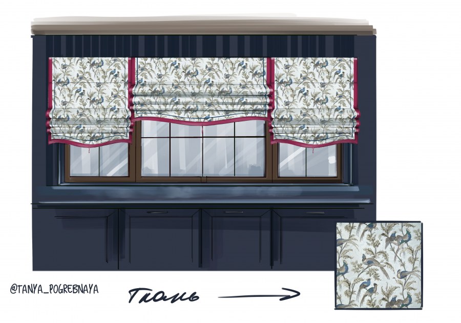 Эскизы римских штор