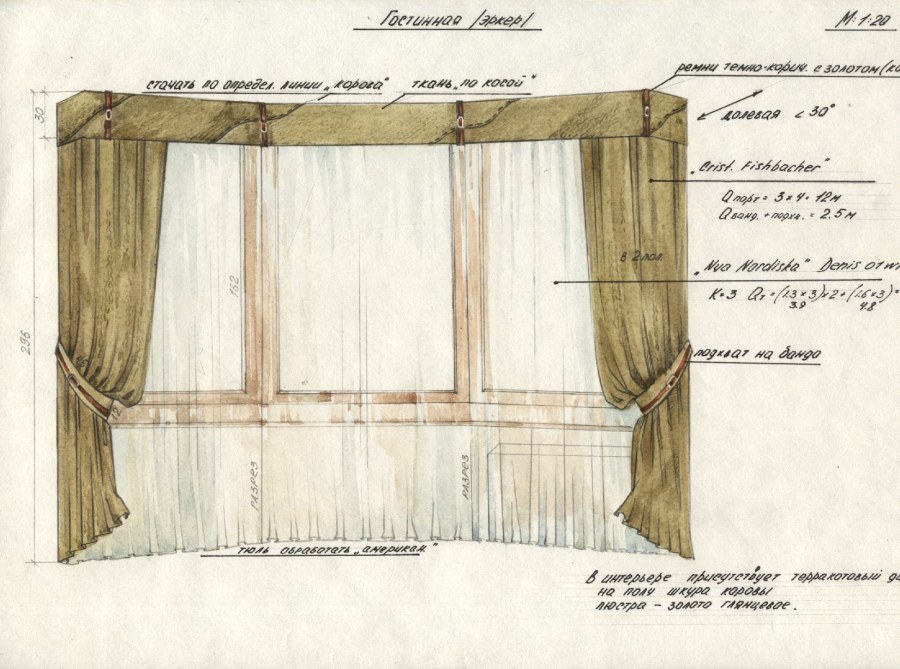 Римская штора скетч