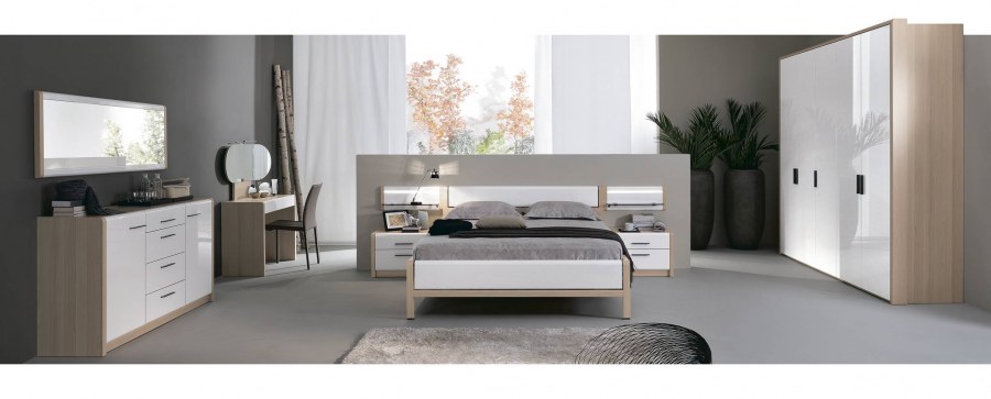 Спальня Каспиан дуб сонома