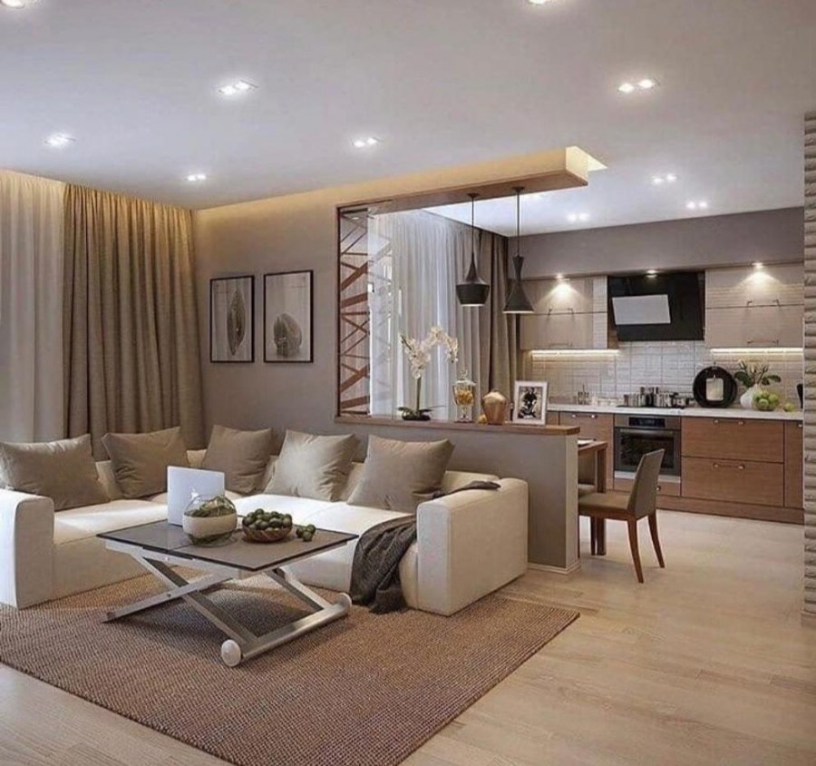 Кухня гостиная 50 кв