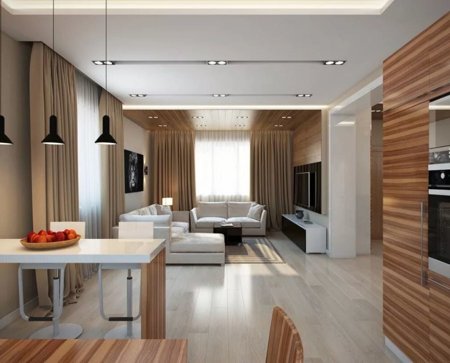 Интерьер кухни-гостиной