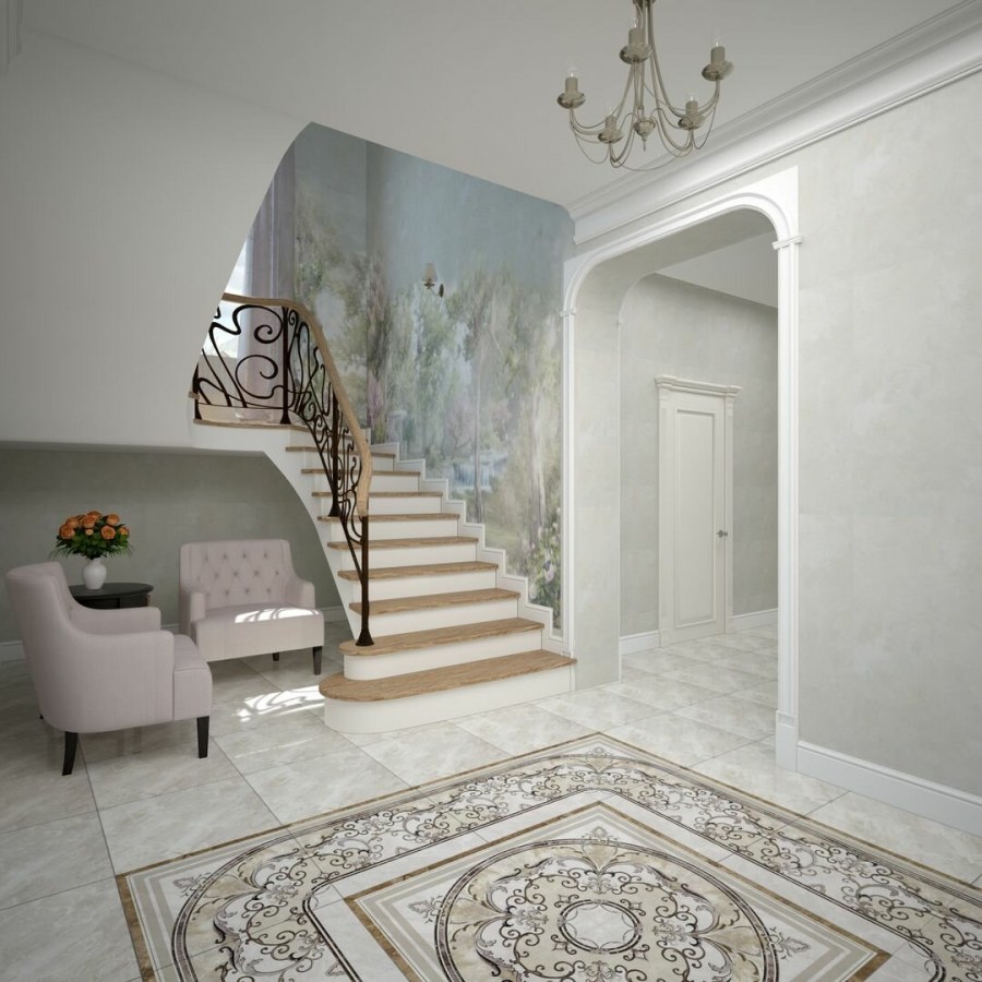 Интерьер холла в частном доме