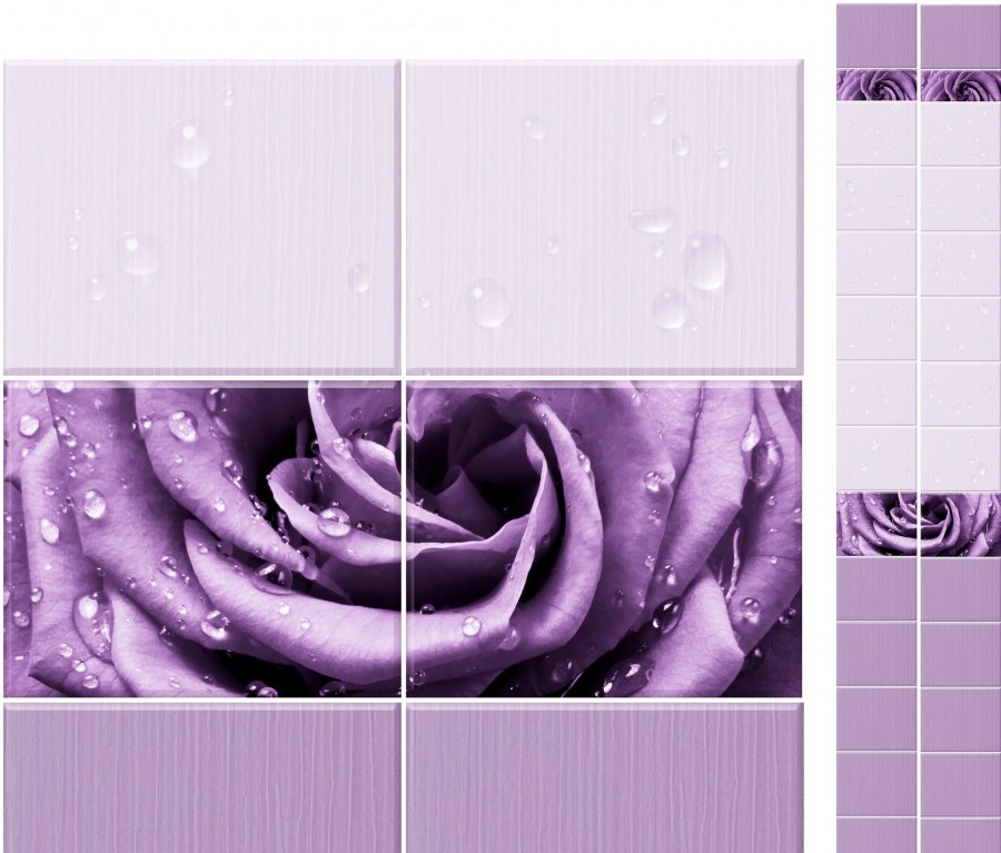 Панель ПВХ Кронапласт unique капли росы синий