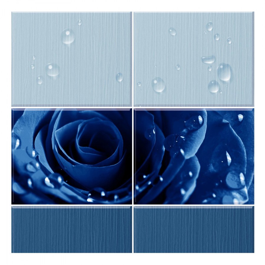 Панель ПВХ unique капли росы синий (0,25м*2,7м*8мм)