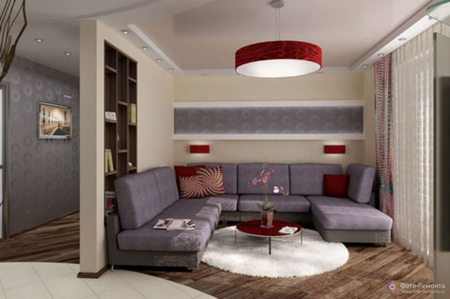 Гостиная без окна проходная