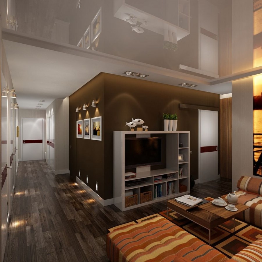 Гостиная в проходной комнате