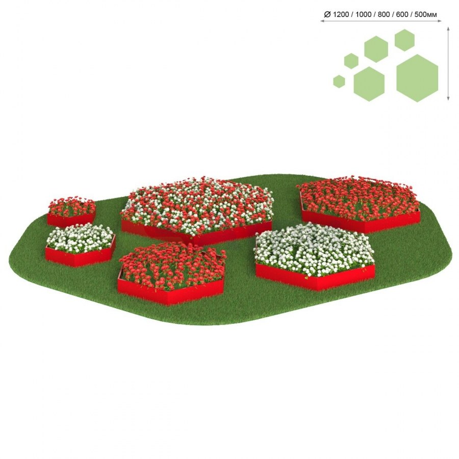 Шестигранная клумба
