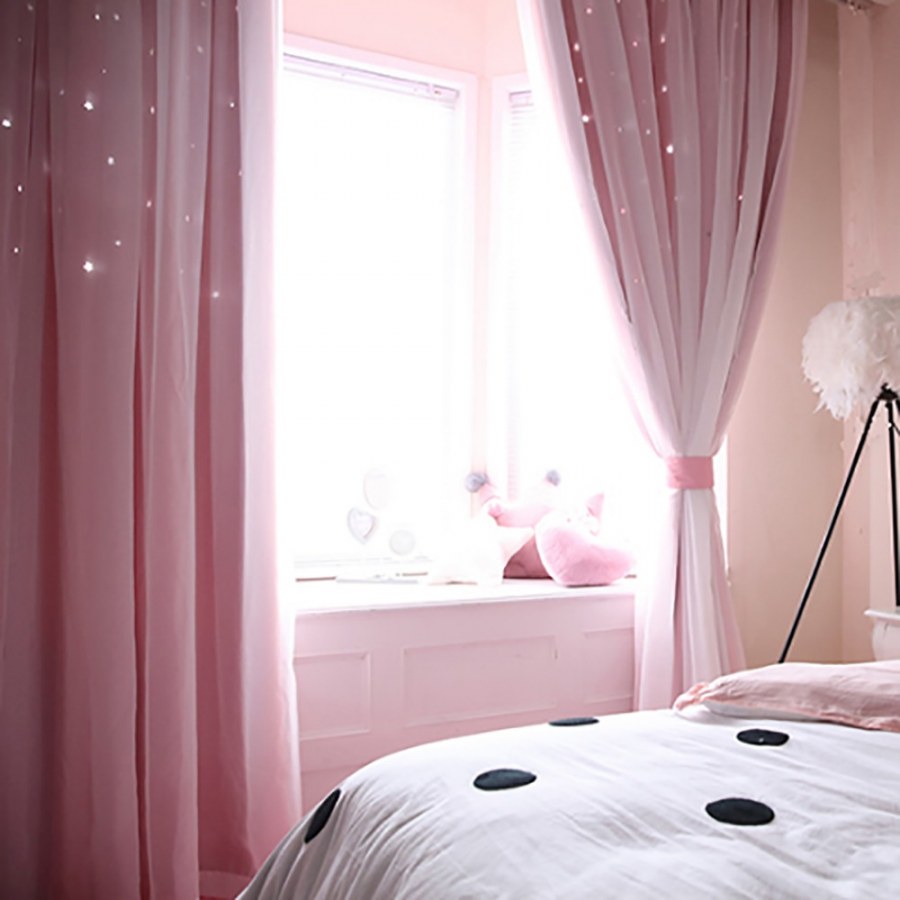 Нежно розовые шторы