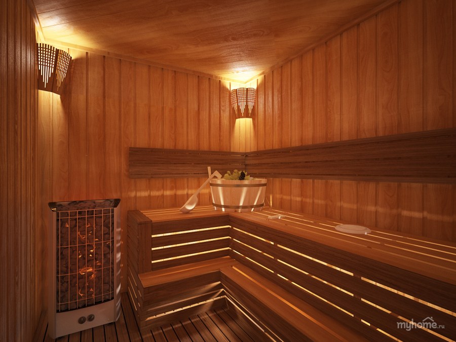 Парилка в цокольном этаже