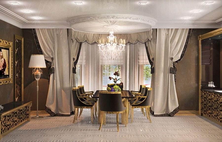 Шторы в стиле арт деко для гостиной