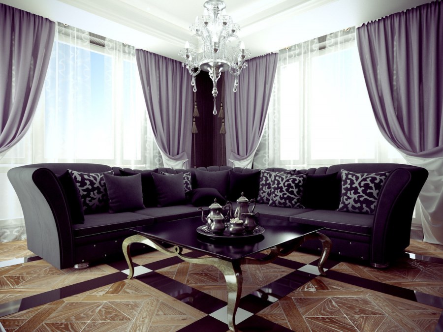 Портьеры в гостиную в стиле арт деко