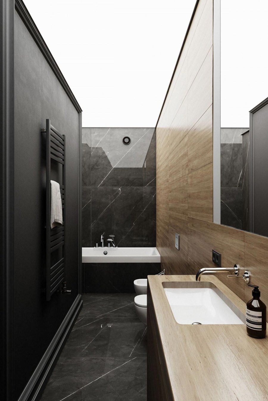 Dark Black Marble Bathroom плитка