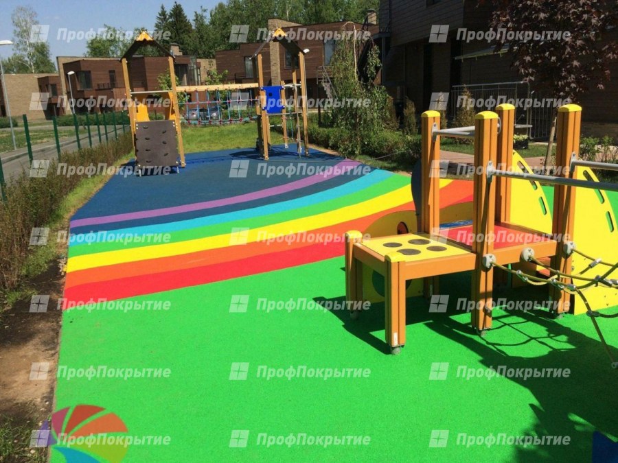 Резиновое покрытие для детских площадок на даче