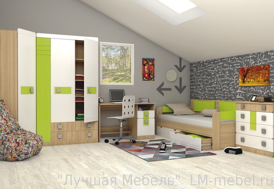 Стиль кровать лайм Аквилон