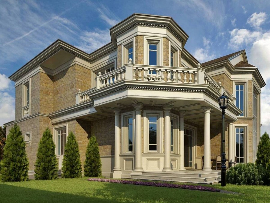 Двухэтажный особняк в стиле Ампир в Москве