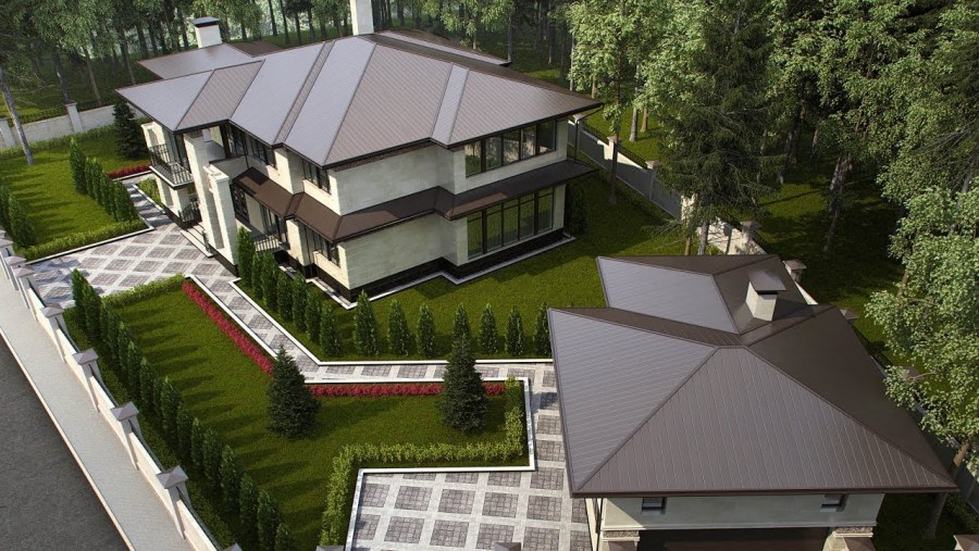 Дом в стиле Райта с гаражом