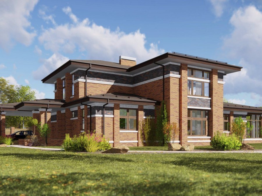 Стиль Райт загородных домов