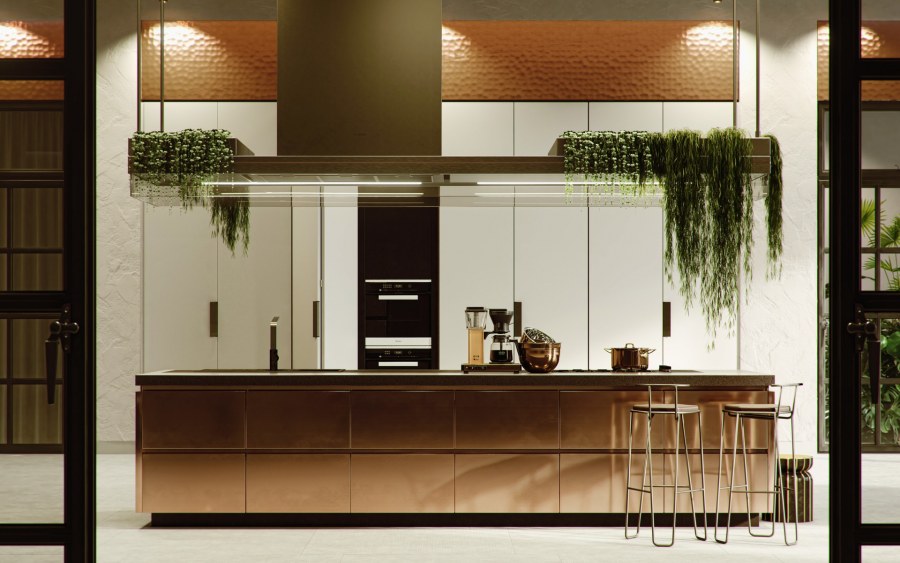 Кухонный фасад латунь