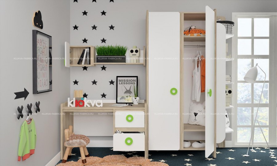 Детская мебель клюква белый дуб