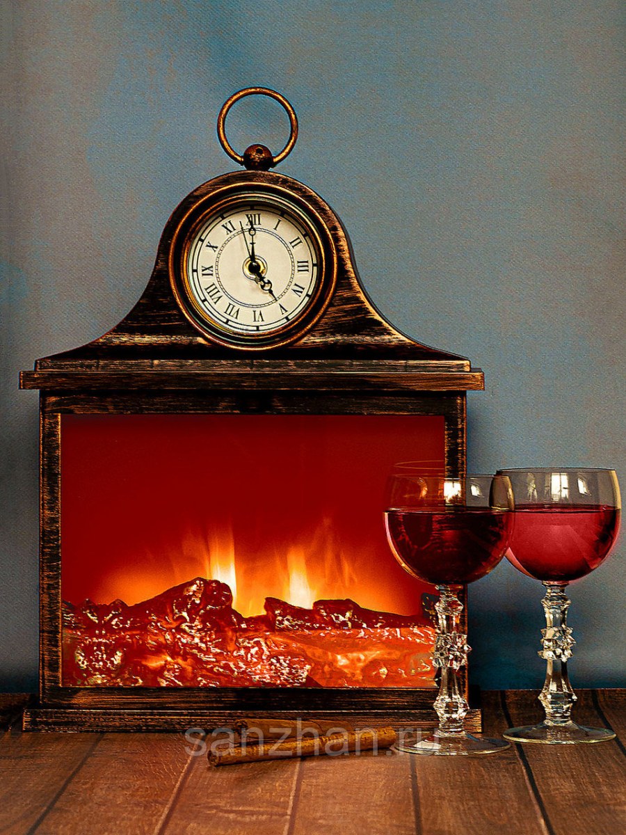 Камин с часами
