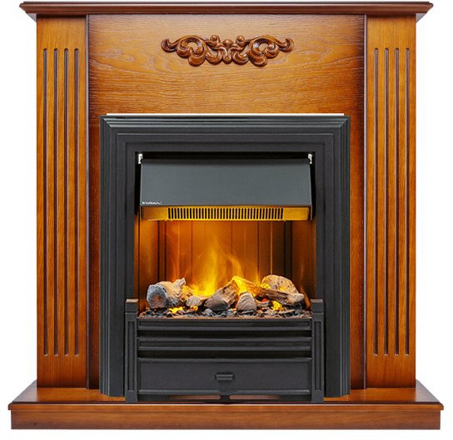 Электрический камин Royal Flame Neapol махагон коричневый антик + Majestic Brass