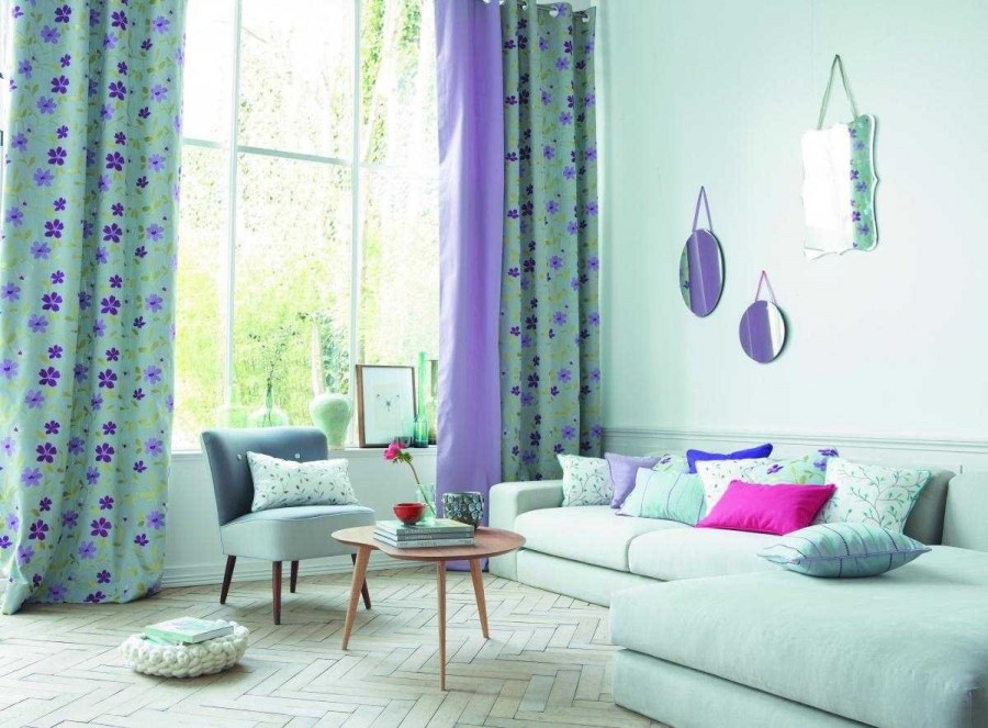 Сиренево бирюзовые шторы