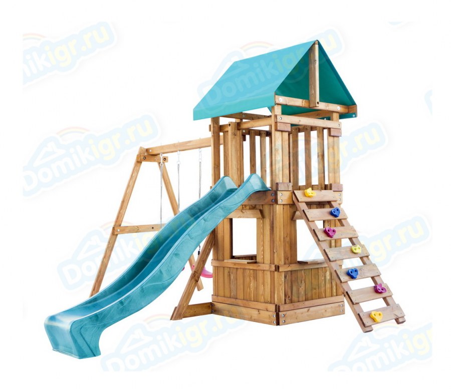 Спортивно-игровой комплекс BABYGARDEN С балконом, рукоходом, скалолазкой и горкой 1.8 м
