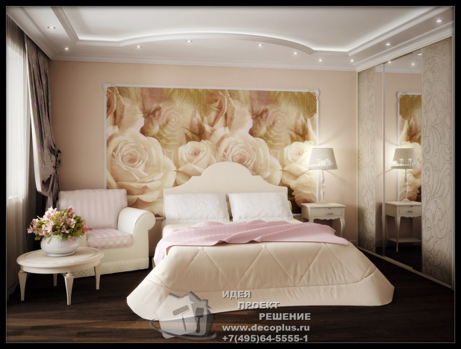 Фотообои в интерьере спальни