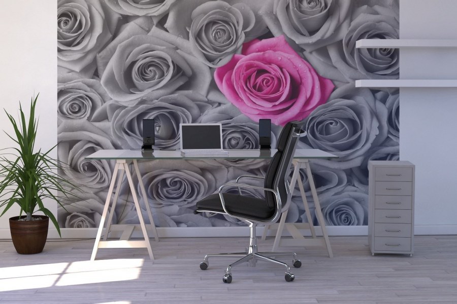 Обои с розами в интерьере