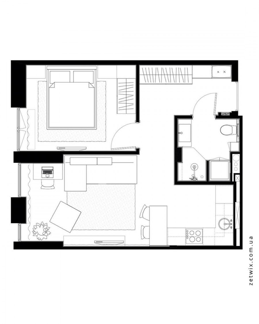 Планировка однушки 40 кв.м