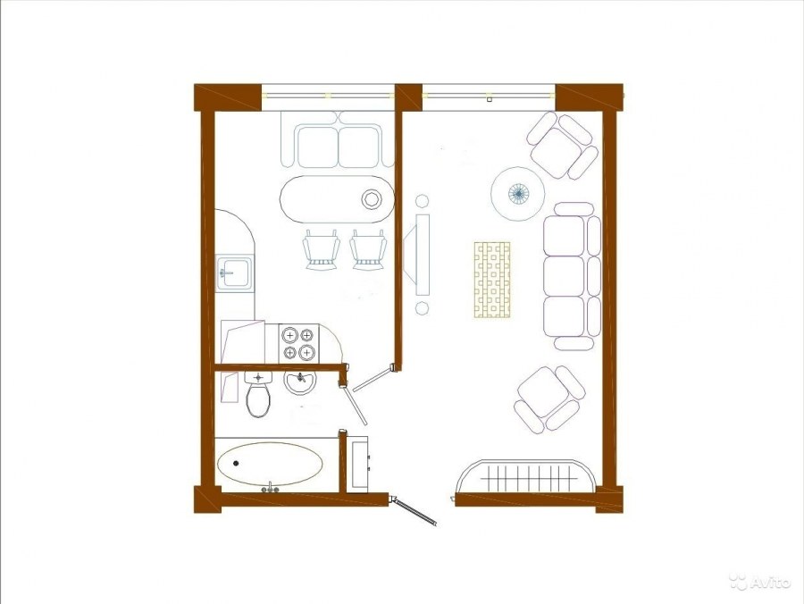 Планировка однушки 35 кв м