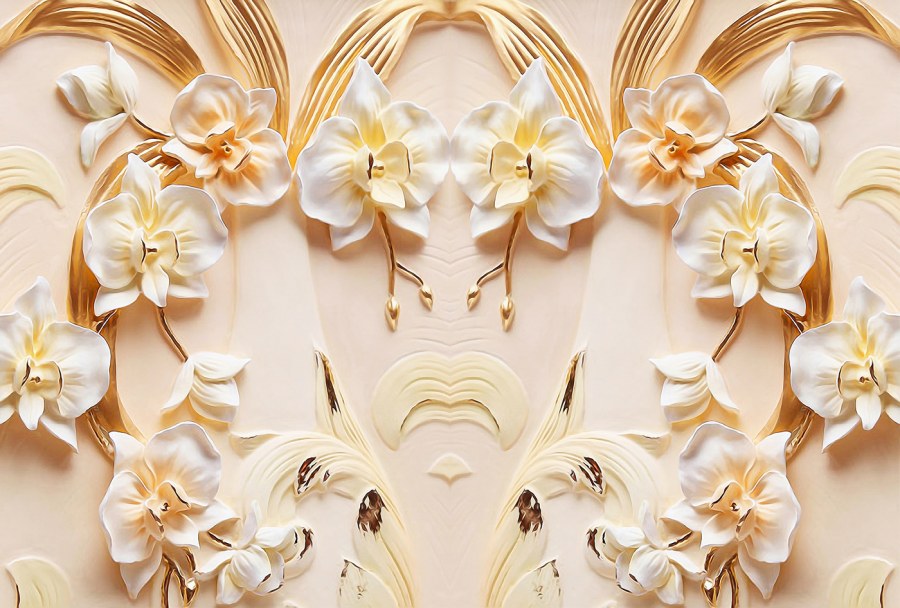 Лепнина цветы на стене