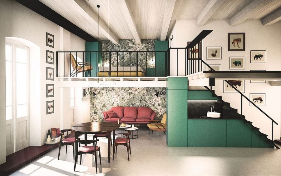 Антресольный этаж в стиле лофт