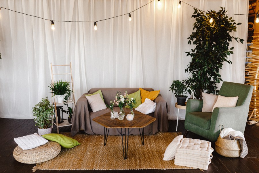 Интерьер лаунж зона в эко стиле