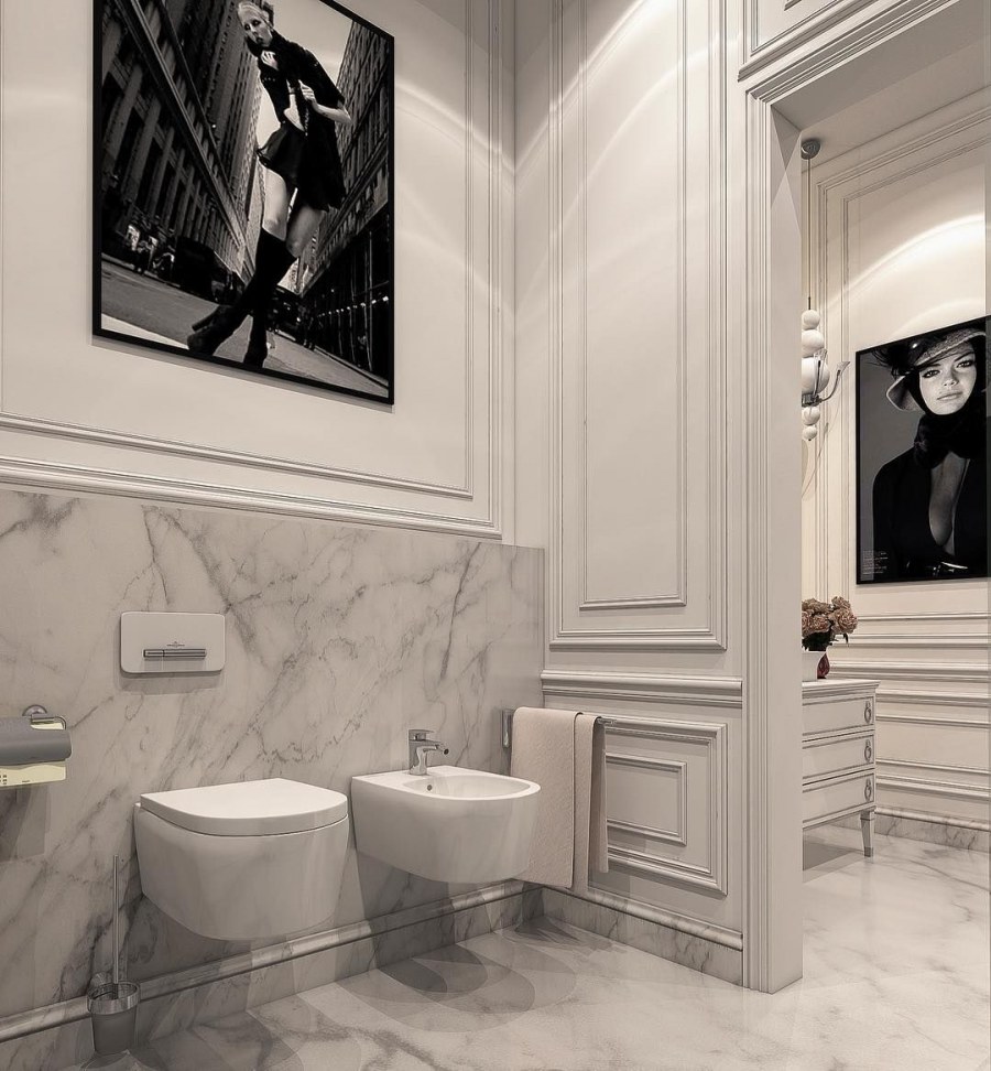 Гостевой санузел в классическом стиле