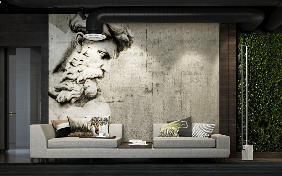 Рисунок на стене лофт