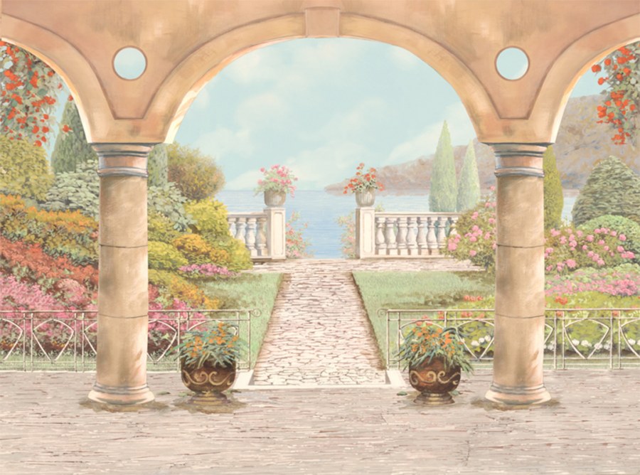 Renaissance fresco - пейзаж